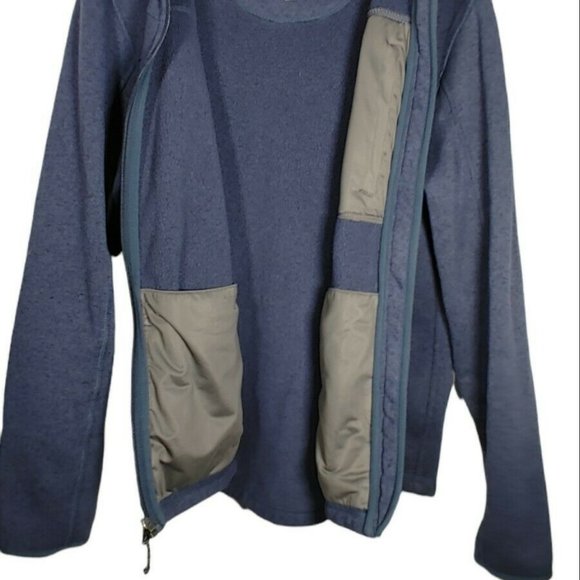 LL Bean Slightly Fitted Navy Full Zip Rugged Sweater Knit Mount Katahdin M Reg - Picture 3 of 4